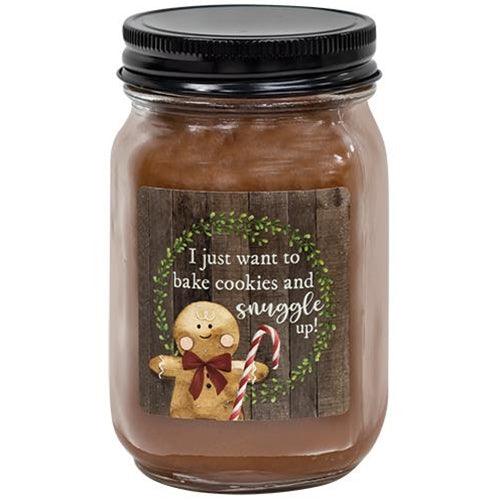 I Just Want to Bake Cookies Gingerbread Pint Jar Candle