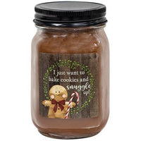Thumbnail for I Just Want to Bake Cookies Gingerbread Pint Jar Candle - The Fox Decor