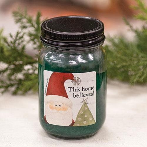 This Home Believes Balsam Fir Pint Jar Candle - The Fox Decor