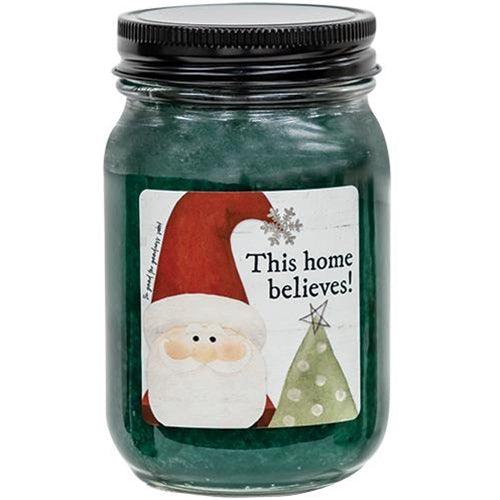 This Home Believes Balsam Fir Pint Jar Candle - The Fox Decor