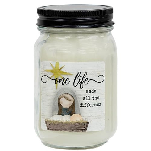 One Life Twisted Peppermint Pint Jar Candle