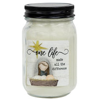 Thumbnail for One Life Twisted Peppermint Pint Jar Candle