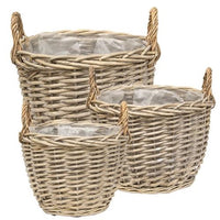Thumbnail for 3/Set, Graywashed Willow Gathering Baskets