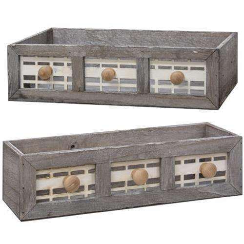 2/Set, Graywashed Flower Boxes - The Fox Decor