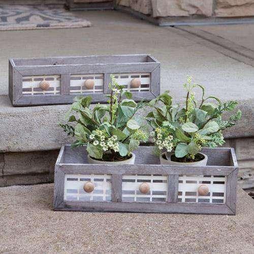 2/Set, Graywashed Flower Boxes - The Fox Decor