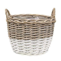 Thumbnail for 3/Set, White Dipped Willow Gathering Basket Planters - The Fox Decor