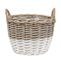 Thumbnail for 3/Set, White Dipped Willow Gathering Basket Planters - The Fox Decor