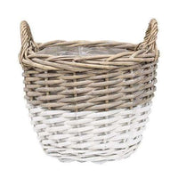 Thumbnail for 3/Set, White Dipped Willow Gathering Basket Planters - The Fox Decor
