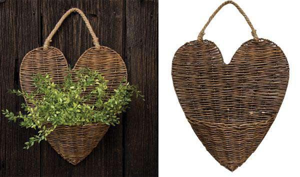 Willow Heart Wall Basket