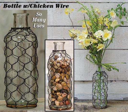 Bottle w/Wire, 7.5" - The Fox Decor