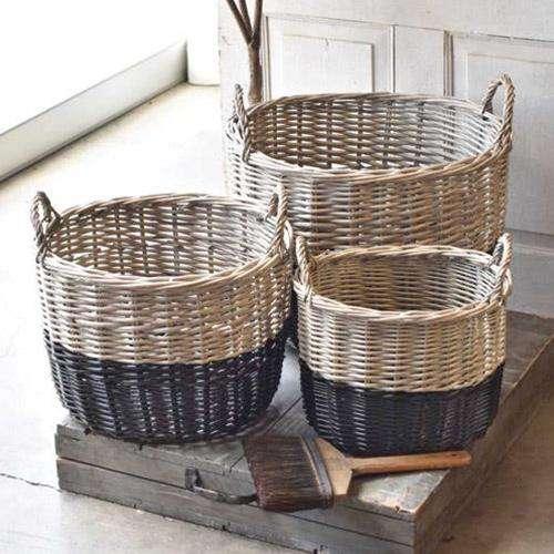 3/Set, Banded Baskets - The Fox Decor