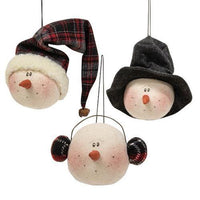 Thumbnail for 3/Set, Snowman Head Ornaments - The Fox Decor