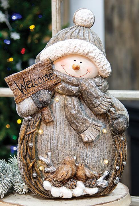 LED Resin Welcome Snowman - The Fox Decor