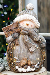 Thumbnail for LED Resin Welcome Snowman - The Fox Decor