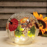 Thumbnail for Pumpkin Patch Crackled Glass LED Orb - The Fox Decor