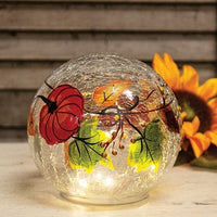 Thumbnail for Pumpkin Patch Crackled Glass LED Orb