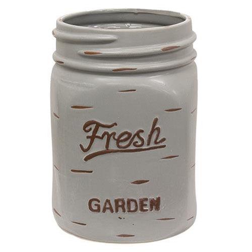 Steel Gray Mason Jar Planter - The Fox Decor
