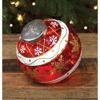 Thumbnail for Red Stripe & Snowflake Light Up Ball Ornament