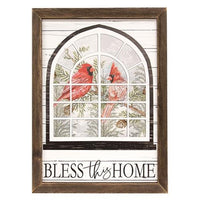Thumbnail for Bless This Home Cardinal Window Framed Print, 18