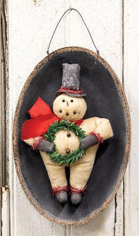 Thumbnail for Top Hat Snowman with Wreath on Plate - The Fox Decor