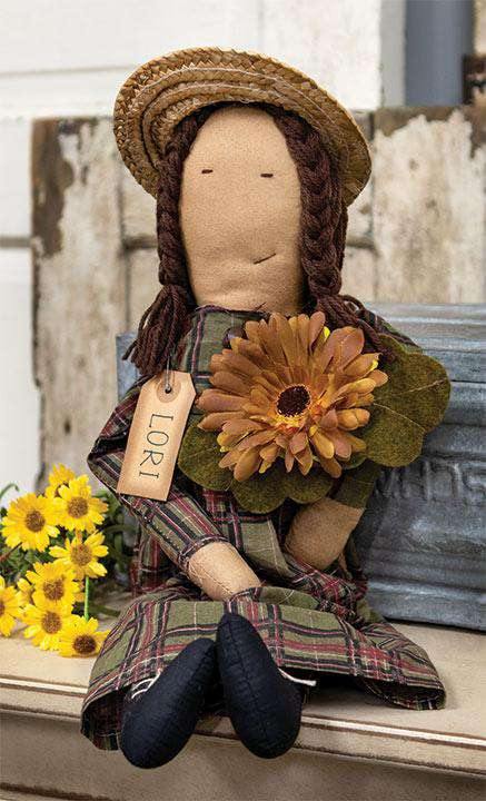 Lori Doll with braided, brown yarn hair - The Fox Decor