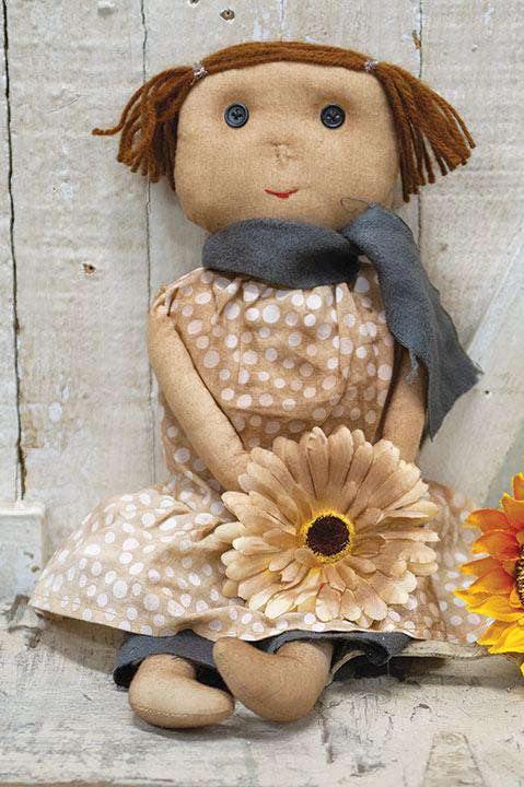 Mini Brynlee Doll Stuffed primitive doll with weighted base - The Fox Decor