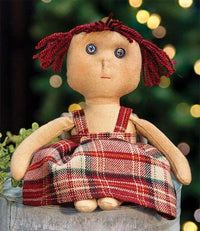 Thumbnail for Little Millie Doll country doll with burgundy yarn hair - The Fox Decor