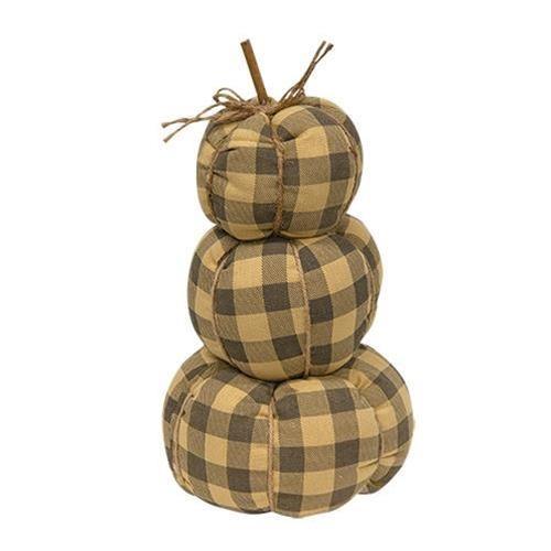 Gray Buffalo Check Pumpkin Stack Set of 3 - The Fox Decor