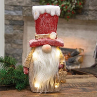 Thumbnail for Light Up Carved Look Resin Bearded Gnome
