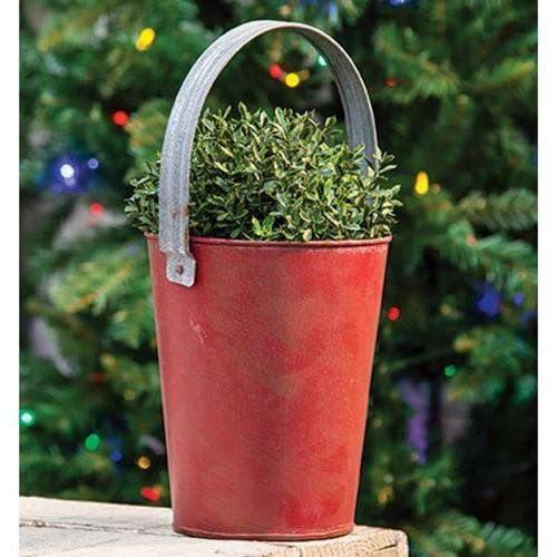 Rustic Red Bucket - The Fox Decor