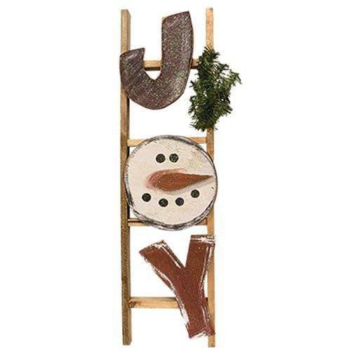 Distressed Snowman Joy Ladder - The Fox Decor