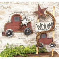 Thumbnail for Red Truck & Star Welcome Ladder - The Fox Decor