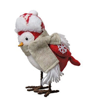 Thumbnail for Red & White Felt Winter Bird, 2/set.