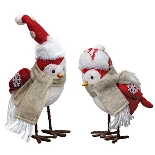 Red & White Felt Winter Bird, 2/set. - The Fox Decor
