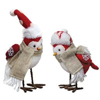 Thumbnail for Red & White Felt Winter Bird, 2/set. - The Fox Decor