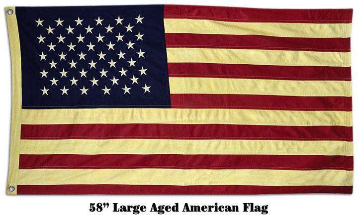 Aged American Flag, 58" - The Fox Decor