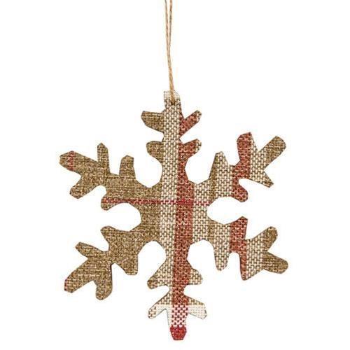 3/Set, Red & White Plaid Snowflakes - The Fox Decor