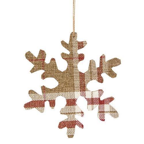 3/Set, Red & White Plaid Snowflakes - The Fox Decor