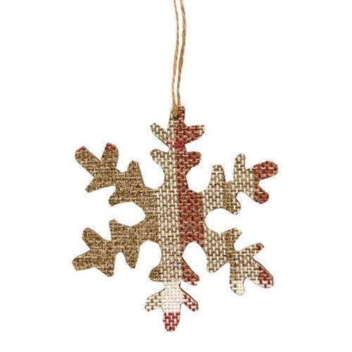 3/Set, Red & White Plaid Snowflakes - The Fox Decor