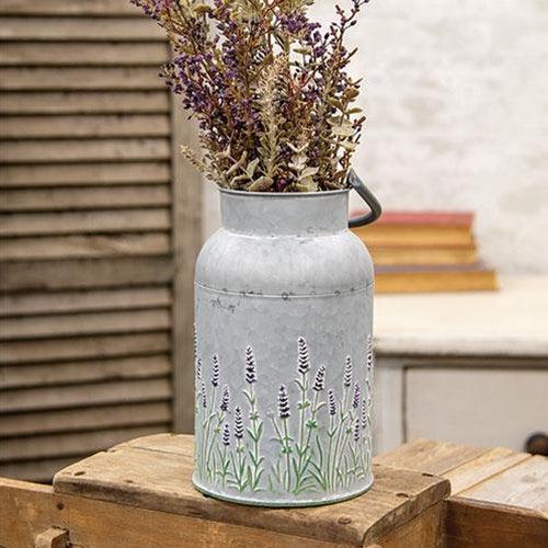 Lavender Embossed Milk Can - The Fox Decor