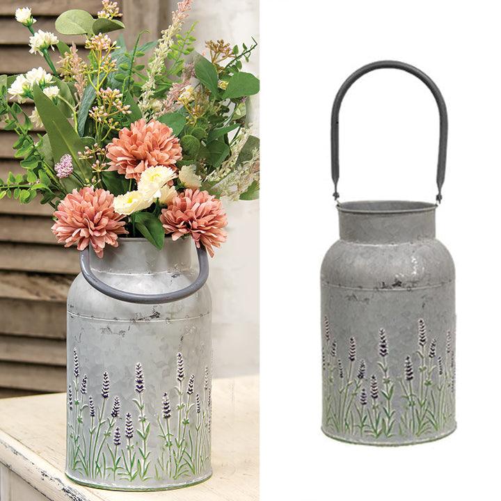 Lavender Embossed Milk Can - The Fox Decor
