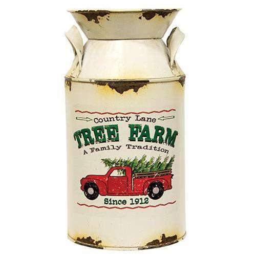 Country Lane Tree Farm Milk Can Christmas Decor - The Fox Decor