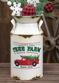 Thumbnail for Country Lane Tree Farm Milk Can Christmas Decor - The Fox Decor