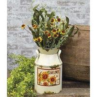 Thumbnail for Cream Distressed Sunflower Milk Can - The Fox Decor