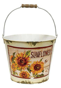 Thumbnail for Cream Distressed Sunflower Bucket