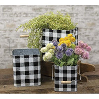 Thumbnail for 3/Set, Black Buffalo Check Buckets - The Fox Decor