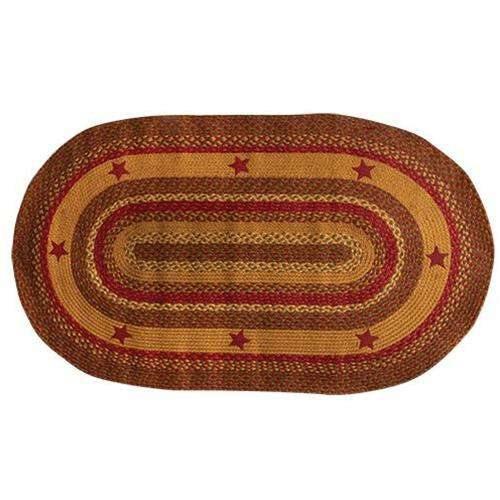 Cinnamon Star Oval Braided Rug, 3x5 - The Fox Decor