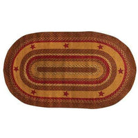 Cinnamon Star Oval Braided Rug, 3x5 - The Fox Decor