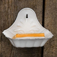 White Retro Enamel Soap Dish - The Fox Decor