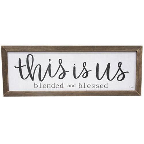 Blended and Blessed Print, 13x36, Stained Frame - The Fox Decor